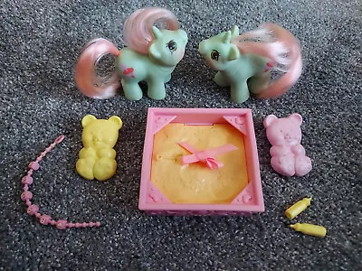 My Little Pony G1 Newborn Twins Jabber And Jebber/Vintage Combs/sandbox & More • $59