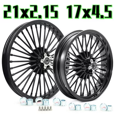 21X2.15 17X4.5 Fat Spoke Wheels For Harley Dyna Street Bob FXDB Low Rider 06-17 • $579.11