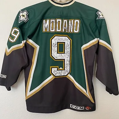 RARE Vintage CCM NHL Dallas Stars Mike Modano #9 Hockey Jersey Team Autographed • $1000