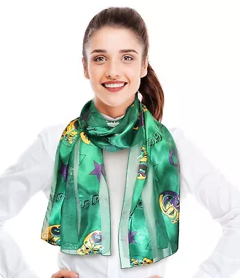 Women's Silk Feeling Mardi Gras Theme Satin Striped 13 X60  Light Fashion Scarf • $9.99