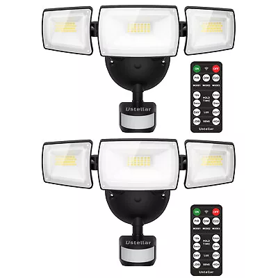 55W LED Security Lights Motion Sensor Light Remote Control Outdoor 5500LM 2 Pack • $67.99