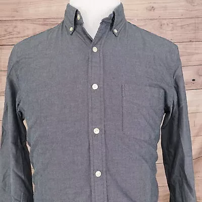 J Crew Sunwashed Oxford Grey Long Sleeve Button Down Shirt Mens Size M • $12