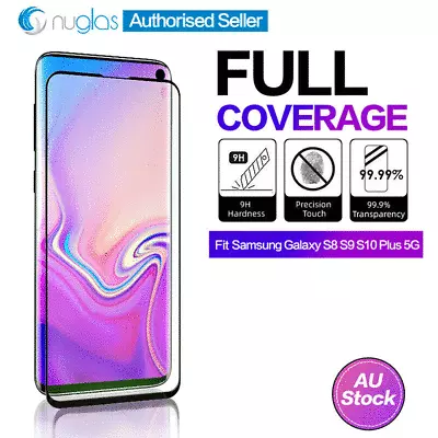 NUGLAS Samsung Galaxy S10 E 5G S8 S9 Plus Curved Tempered Glass Screen Protector • $4.87