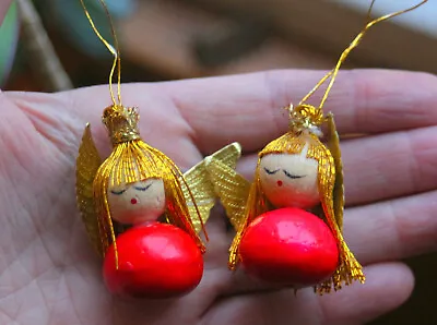 2 Vintage Angel Fairy Christmas Tree Decorations Ornaments Mica?  • £6.50