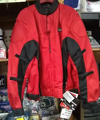 First Gear- Mesh Padded Motorcycle Jacket Size 2XLT Red (EBAY RACK-W2-Q2189 • $95