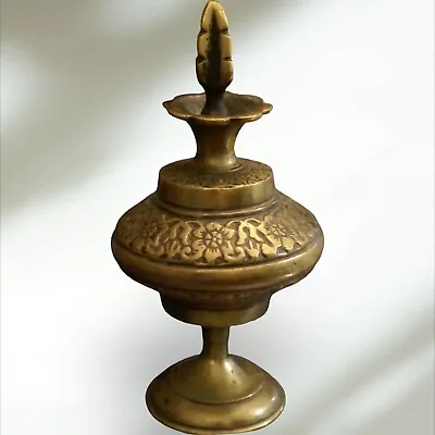 1920s Islamic Brass Surma Dani Eye Liner Kohl Pot Vanity Collectible Decorative • $53.06