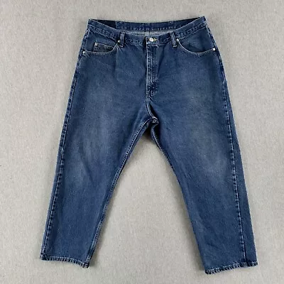 Vintage Wrangler 40x30 Relaxed Fit Blue Jeans Classic Heavy Denim Work Pants • $15.77