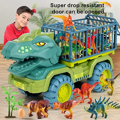 Dinosaur Truck Toy Transport Car Toy Inertial Cars Carrier Vehicle Gift Boys AU • $25.99