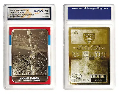 MICHAEL JORDAN 1998 Fleer Rookie Design 23K Gold Card R/W/B Border - GEM MINT 10 • $15.95