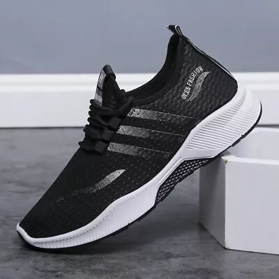 Mens Running Trainers Sport Sneakers Walking Shoes Fitness Gym Casual Lace Up • £9.55