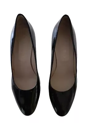 JAIME MASCARO Ladies Court Shoes Patent Leather Black Size 4 EU 37 Gently Used • £13