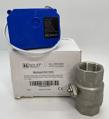 U.S. Solid 1  SS304 Motorized Ball Valve W/Full Port 9-24V AC/DC 2 Wire ***READ • $36.95