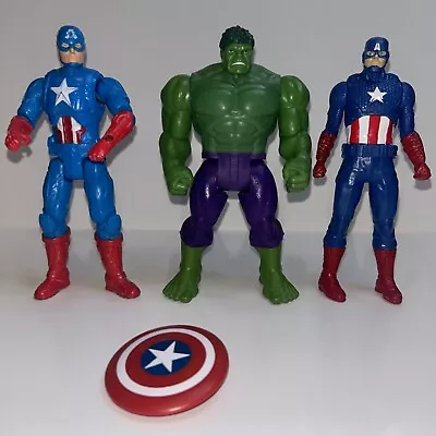 Captain America / Incredible Hulk Action Figures 6  Inches Toys Marvel Avengers • £5