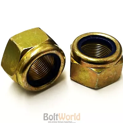 £4 • Buy High Tensile Zinc Yellow Passivated Fine Pitch Nyloc, Nylon Insert Lock Nuts