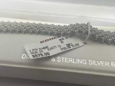 STERLING SILVER 2 CARAT DIAMOND BRACELET!! Retail At KOHLS JEWELRY For  $575.00 • $0.99