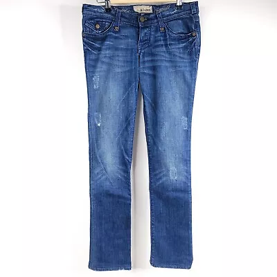 J & Company Womens Jeans 27 Straight Leg Low Rise Denim Pants Distressed Stretch • $8.25