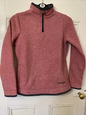 £21.99 • Buy Weird Fish Womens Beyonce Eco 1/4 Zip Grid Fleece In Powder Pink Size 8 BNWNT