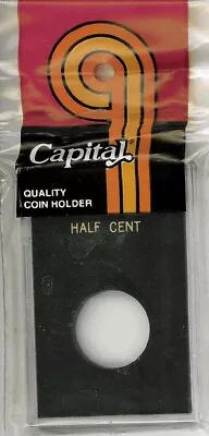 Capital Holder For 1 Half Cent Coin 2x3  Black Premium Storage Quality Snaplock • $10.47