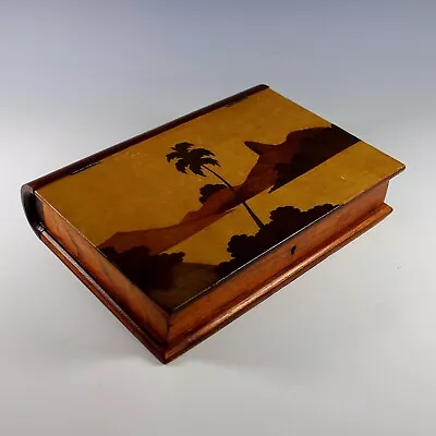 Fine Vintage Marquetry Parquetry Wood Jewelry Book Box W/Hinged Lid • $68