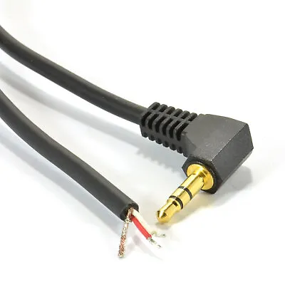 3.5mm Stereo Jack Plug To 3 Pole Solder Bare Wire End Gold 1m • £3.31