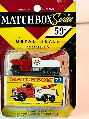 Matchbox No. 71 Ford Esso Wrecker Truck Boxed On Blisterpack • $159.95