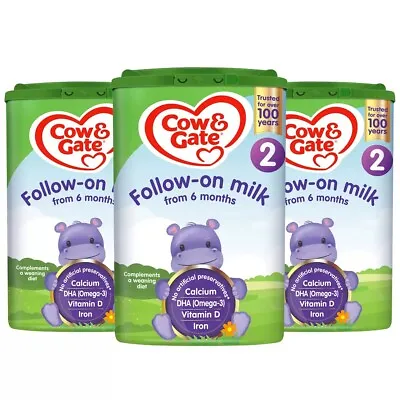 Cow&Gate Stage 2 Follow On Milk 6-12Months Formula Powder Substitute Pack 3x700g • £49.99