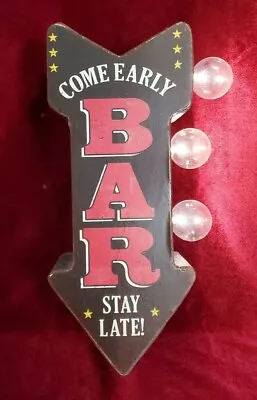 Retro/Vintage-Style Arrow Mini LED Marquee Bar Sign - “Come Early” “Stay Late''  • $20