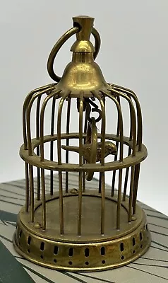 Vintage Brass Bird Cage With Bird • $34