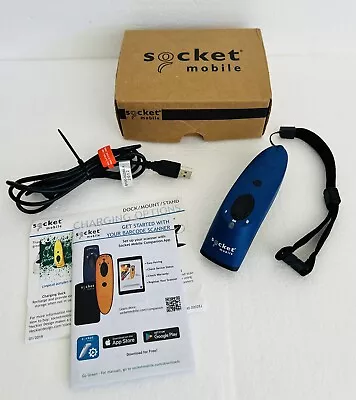 Socket Mobile S700 Bluetooth Cordless Barcode Scanner Blue Cord Manual Box WORKS • $135