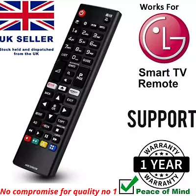 Akb75095308 Lg Tv Replacement Remote Control For Smart Tv Led 3d Netflix Button • £3.19