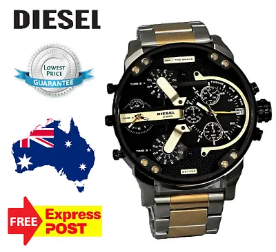 Diesel Mr Daddy 2.0 Dz7459 Silver/gold/black Mens Chronograph Watch • $349.99