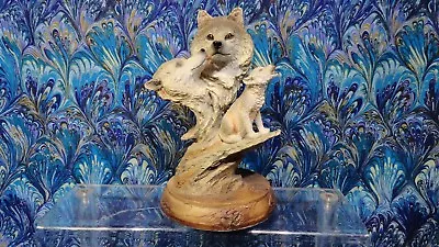 Mill Creek Studios - Family Song - 3866 - Wolf Sculpture Gray White MINT • $59