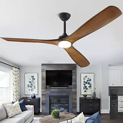 60 Inch Modern Ceiling Fan With Light And Remote Outdoor Walnut Ceiling Fan ... • $292.57