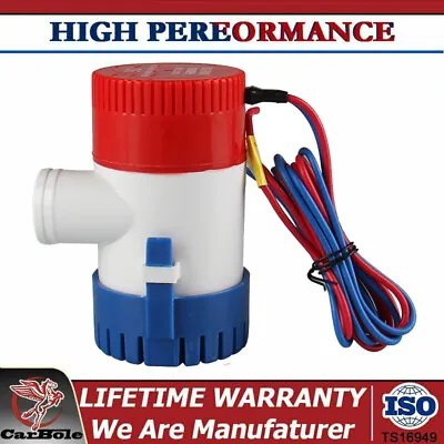 12V 1100GPH Non-Automatic Marine Electric Bilge Pump Water Pump For Boat Yacht • $14.91