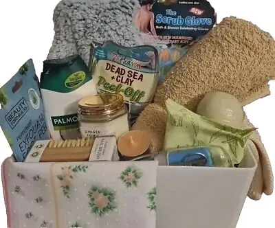 Ladies Spa Pamper Hamper Bouquet Boxed Basket Mother's Day Gift Luxury Bow Detai • £24.94