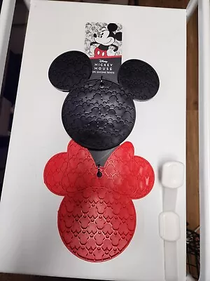 Disney Mickey & Minnie Silicone Trivets Hot Plate Mat Kitchen Decor NEW - 2 Pc • $13