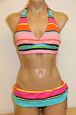 NWT Anne Cole Swimsuit Bikini 2 Pc Set Size M Navy Multi • $20.99