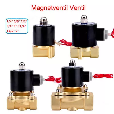 G1/4 -2  Solenoid Valve Air Water Oil DC12V/24V AC220V Normally Closed • £12.41