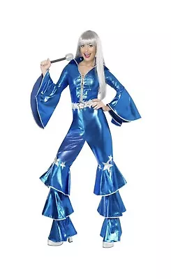 1970s Dancing Dream Queen Ladies Disco Fancy Dress Costume Outfit Abba Flares • £20.99