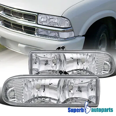 Fits 1998-2004 Chevy S10 Crystal Clear Headlights Blazer Head Lamps Replacement • $64.98