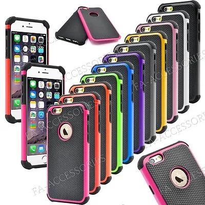 Case For  IPhone 8 Plus 6 6 Plus SE 5s Xs Shock Proof Dual Layer Builders Cover  • £4.98