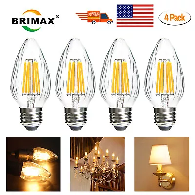 BRIMAX E26 LED Bulbs Light 8W 80W Equivalent Flame Wrinkle Glass Dimmable Bulbs • $13.94