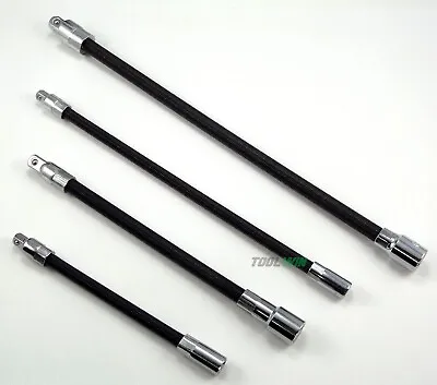 4pc 1/4  & 3/8  DR Flexible Socket Extension Bar Set 6  8  10  12  Ratchet Flex • $19.94