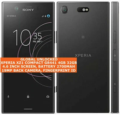 $501.39 • Buy SONY XPERIA XZ1 COMPACT G8441 4gb 32gb Octa-Core 19mp Fingerprint 4.6  Android