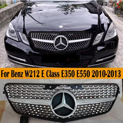 Chrome Front Grille Mesh For Mercedes Benz W212 E Class Sedan E350 E550 10-13 • $138.98