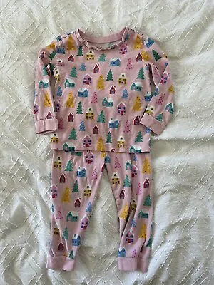 £0.99 • Buy Tu Girls 3-4 Years Pyjama Set Pink Festive Christmas Long Sleeve Leg