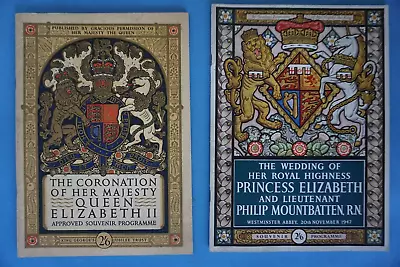 1947 Wedding & 1953 Coronation Souvenir Programmes Princess / Queen Elizabeth Ii • £12.99