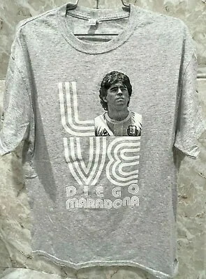 Diego Maradona LOVE  T-shirt   Back Number 12 Printed JERZEES  Men Size  XL • $12.99