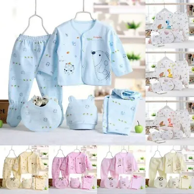 £4.70 • Buy Newborn 0-3 Months T-shirt Top+Pants Set Baby Boy Girls Outfit Kids Clothes 5pcs
