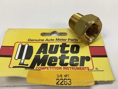 Auto Meter 2263 Pipe Fitting Brass Adapter 3/8  NPT Male To 5/8 -18 UNF Female • $14.95